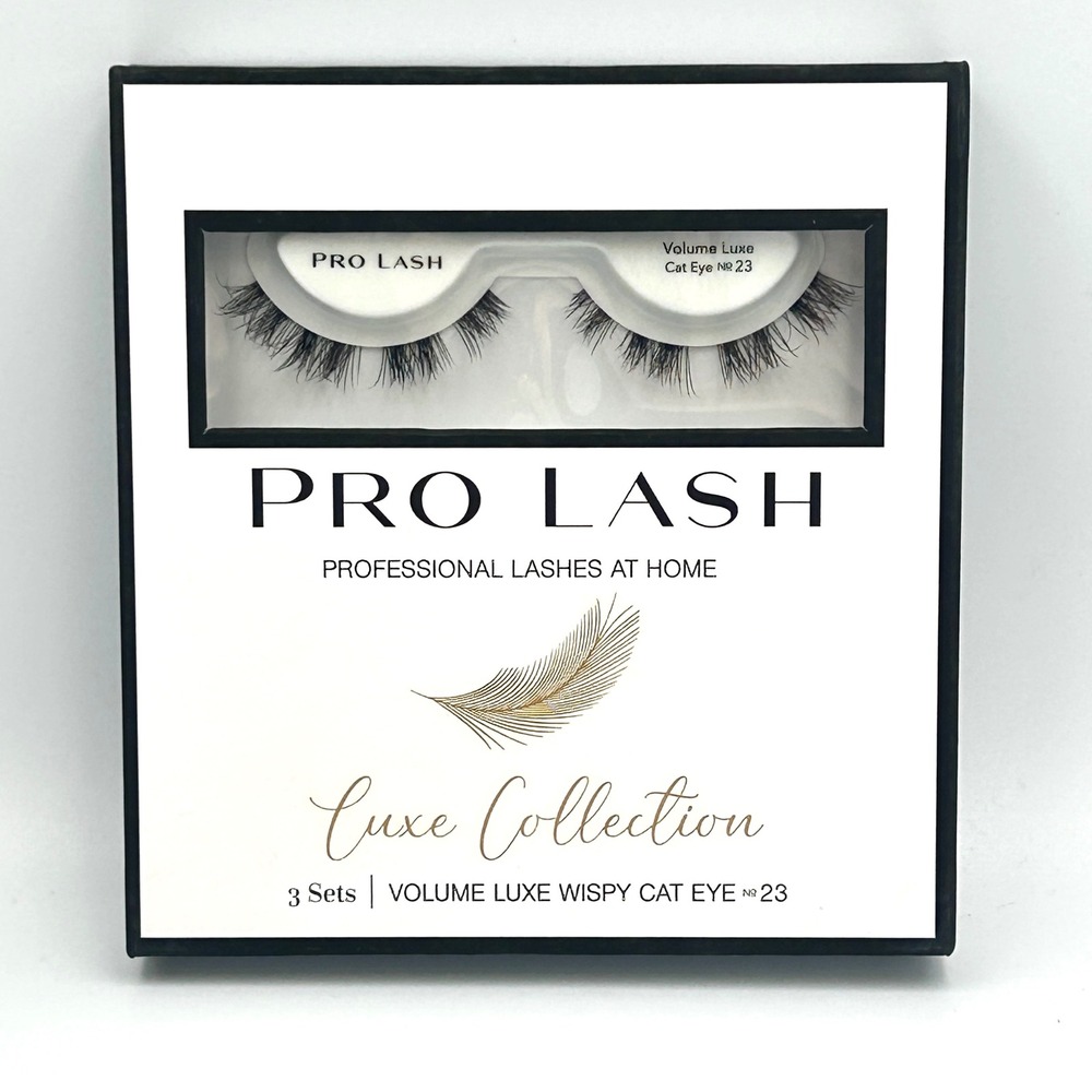 Pro Lash Volume Luxe Wispy Cat Eye No 23 Home Lashes 3 Sets Black NEW Open Box